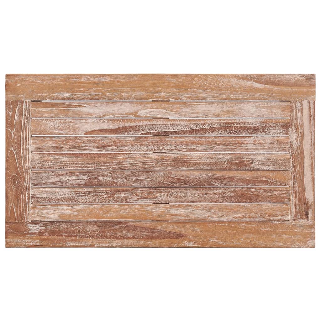 Table Basse Teck 90x50x45 Cm - Meuble Jardin Extérieur Résistant - Finition Marron Naturelle - Facile à Assembler