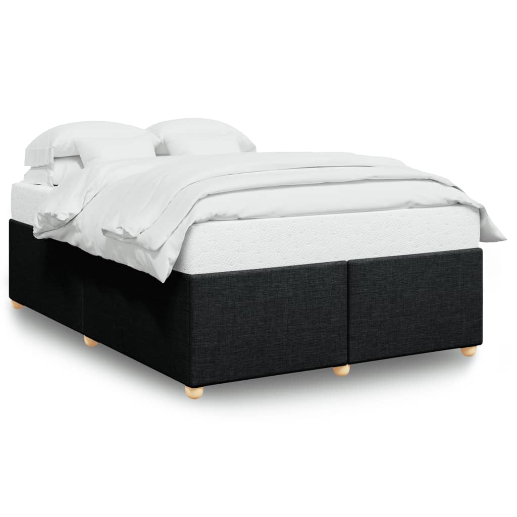 Cadre de lit sans matelas, tissu noir, pour la chambre, 160 × 200 cm - 2
