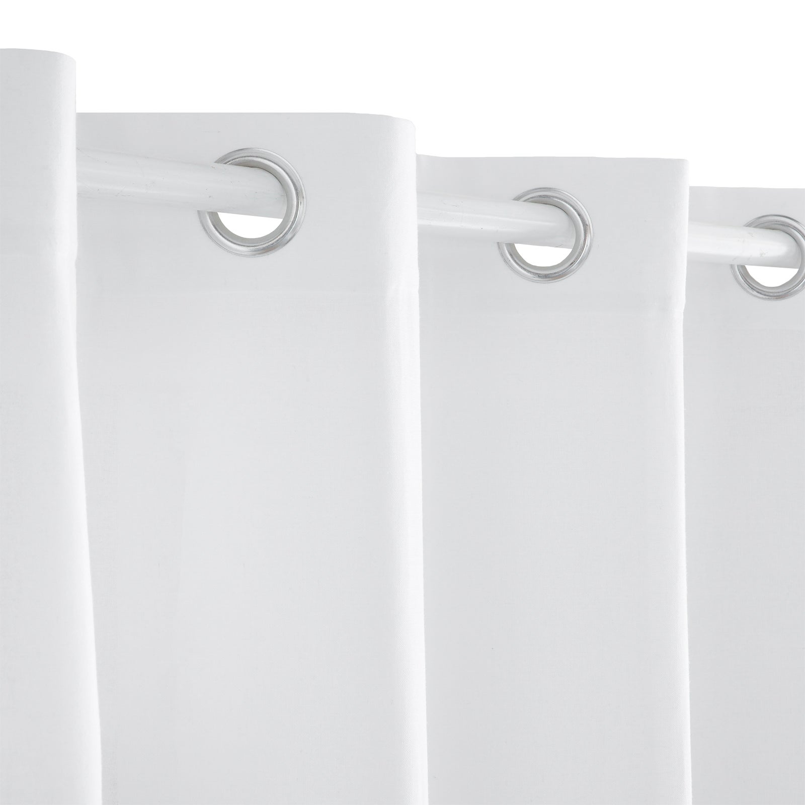 Cortina Salón 25 lino translúcida con ojales 150x275 cm, color Blanco