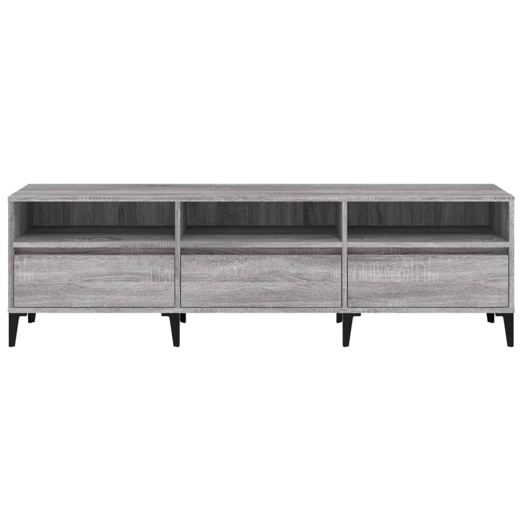Meuble TV sonoma gris 150x30x44,5 bois d'ingénierie - 6