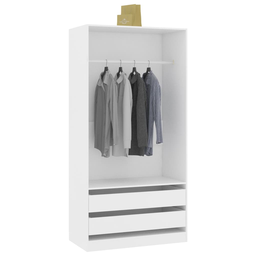Armário de compensado branco 100x50x200 cm - COMFORTXL - 4