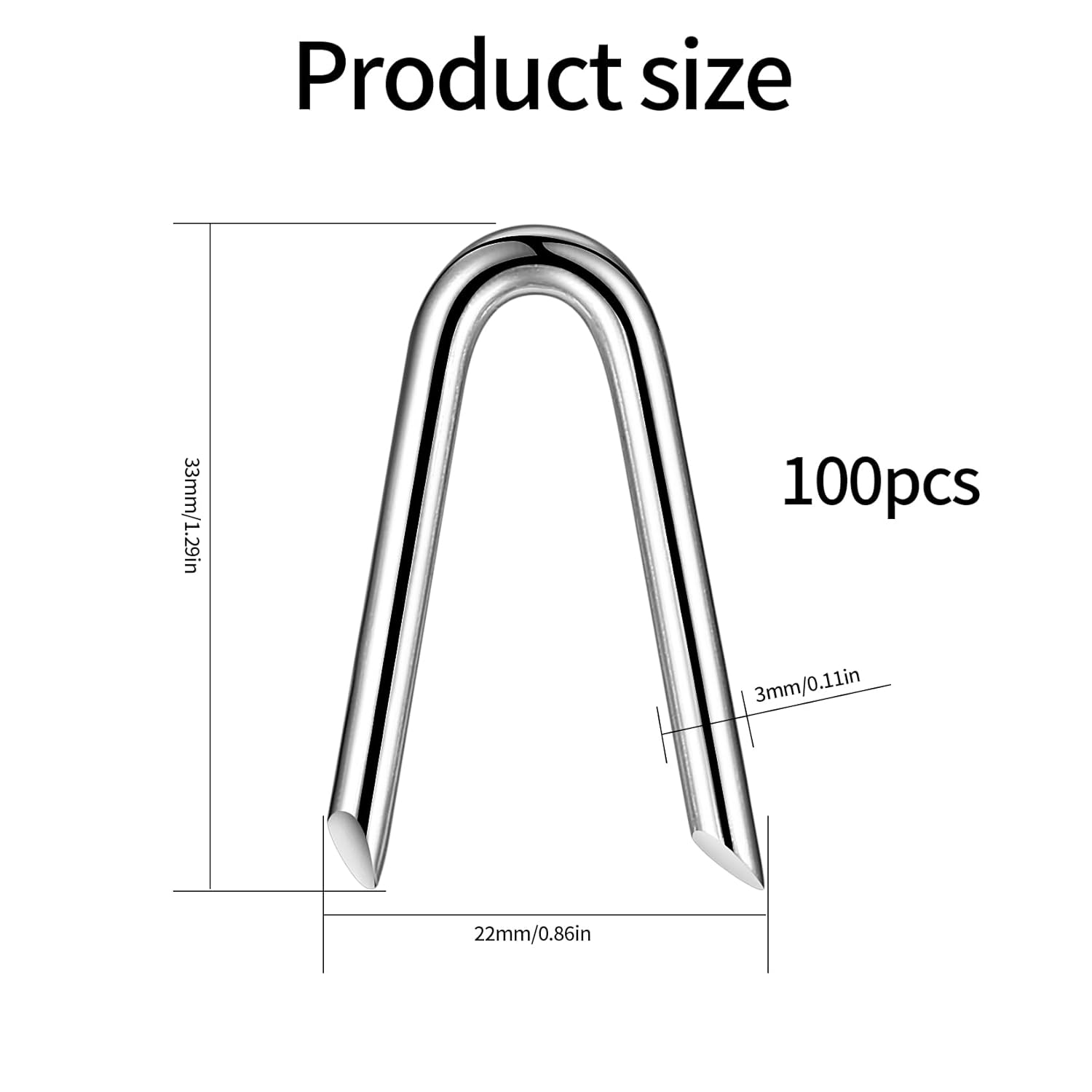 Agrafes En U Galvanisées 40 Mm - Pour Clôture Ou Poteau - 500 G - Vieux Stock Neuf