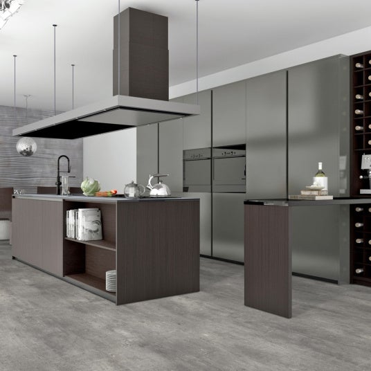 Sol PVC Textile - Aspect béton griffé gris - Rouleau de 4m x 3m - 5