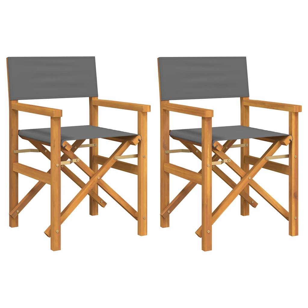 Lot de 2 Chaises de metteur en scène pliantes Bois teck massif CFW77253 ...