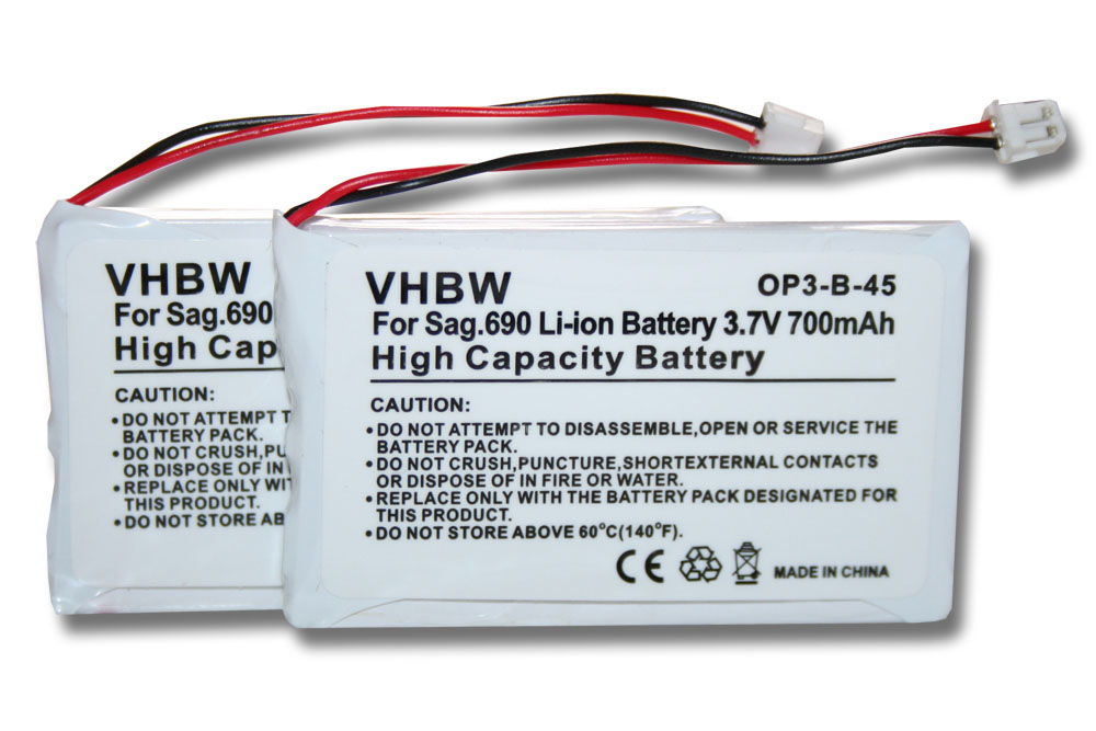 Vhbw Batterie Compatible Avec Panasonic KX-TGA600M, KX-TGA600S, KX-TGA601, PQSUHGLA1ZA Téléphone