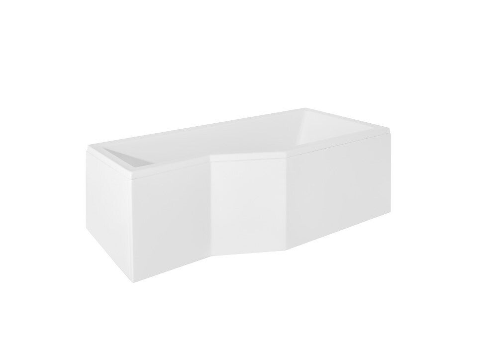Baignoire asymétrique de 150 x 75 cm - Blanc - Droite - avec Pare Baignoire 3 Volets - INTEGRA - 2