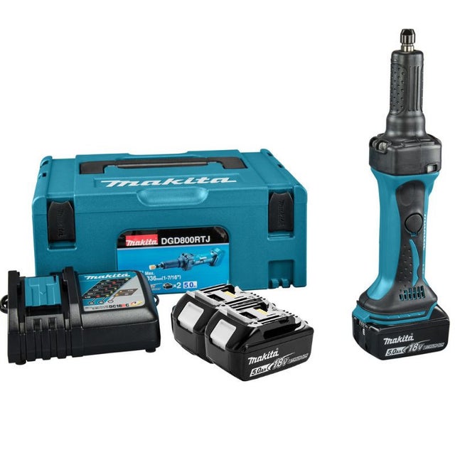 Meuleuse droite sans fil LXT 18V Li-Ion (2x5,0 Ah) avec MAKPAC - MAKITA DGD800RTJ