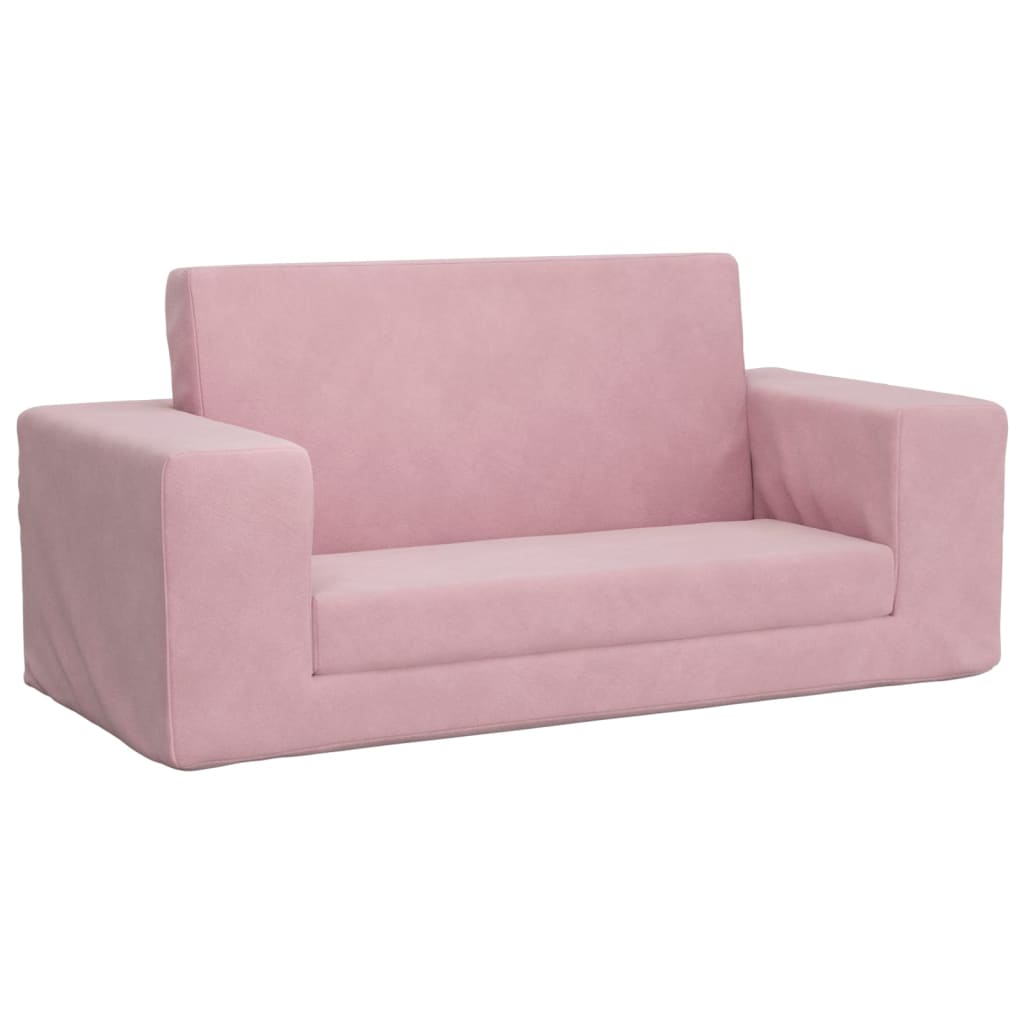 Sofá cama para niños de 2 plazas | sofá de salón | sofá de descanso felpa suave rosa cfw25472