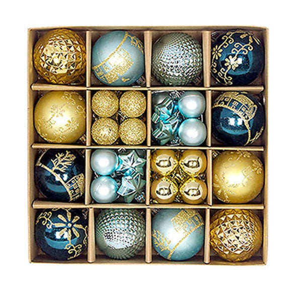 boules de noël décorations de noël (90) - verre plastique