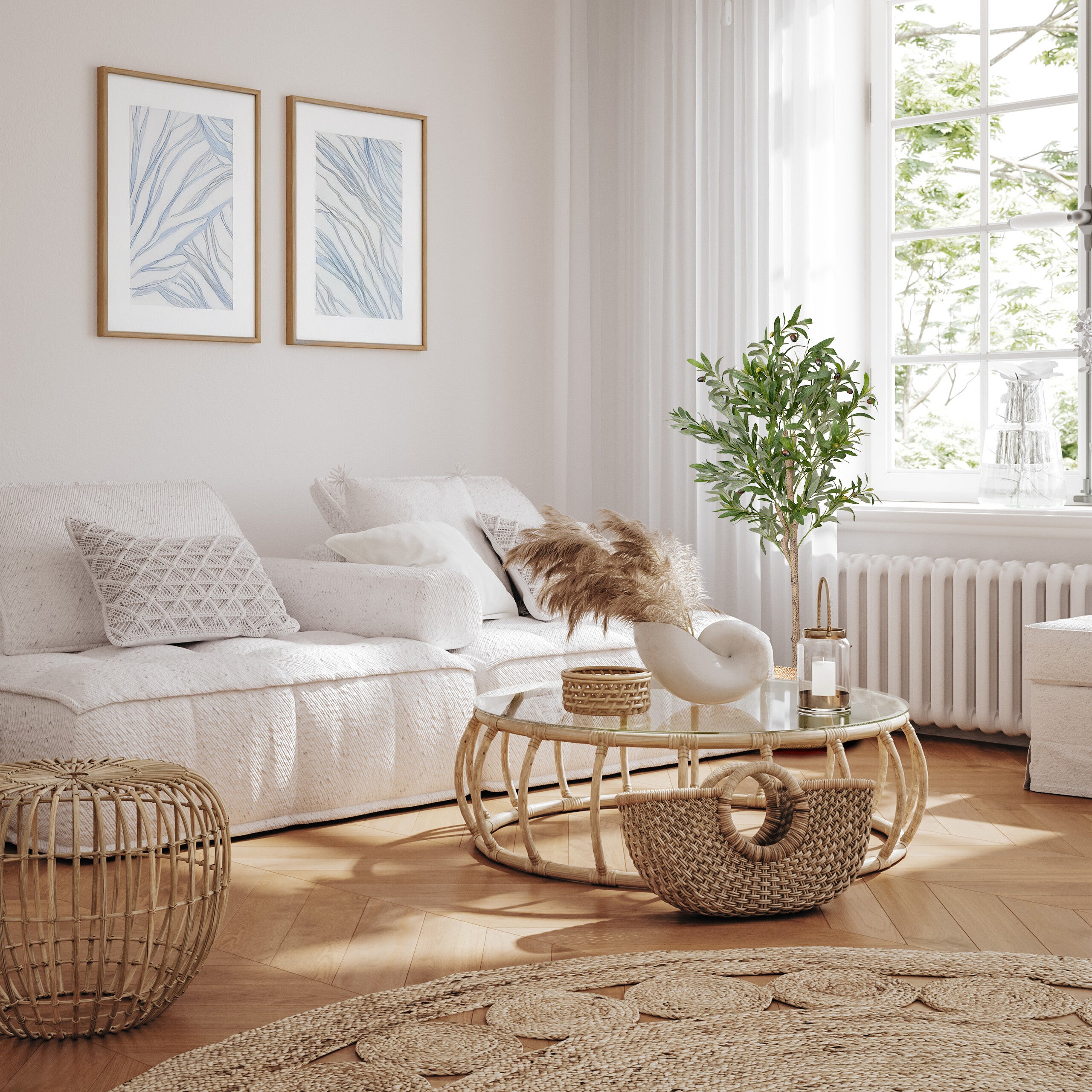 Ulivo Artificiale 1,5 M Con Vaso Bianco – Finto Albero Con Frutti Realistici Per Decorazione Interna - 2