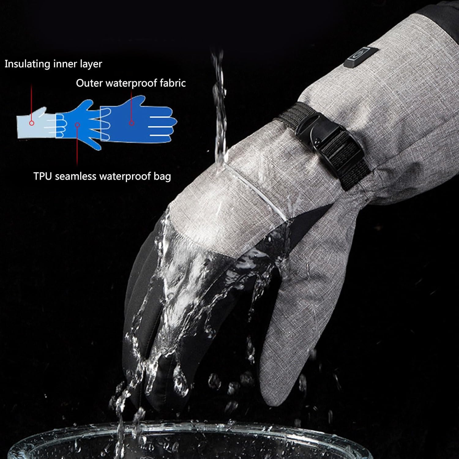 Gants chauffants électriques pour femmes et hommes, gants chauffants pour écran tactile, gants d'hiver pour le ski, le cyclisme, la chasse - 4