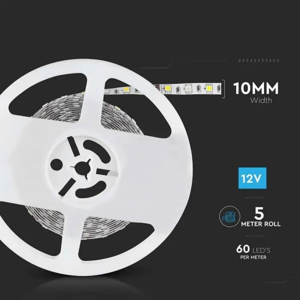 Taśma LED SMD5050 8W/m 5m 60 LED/m 12V RGB + 6500K IP20 10mm - 4