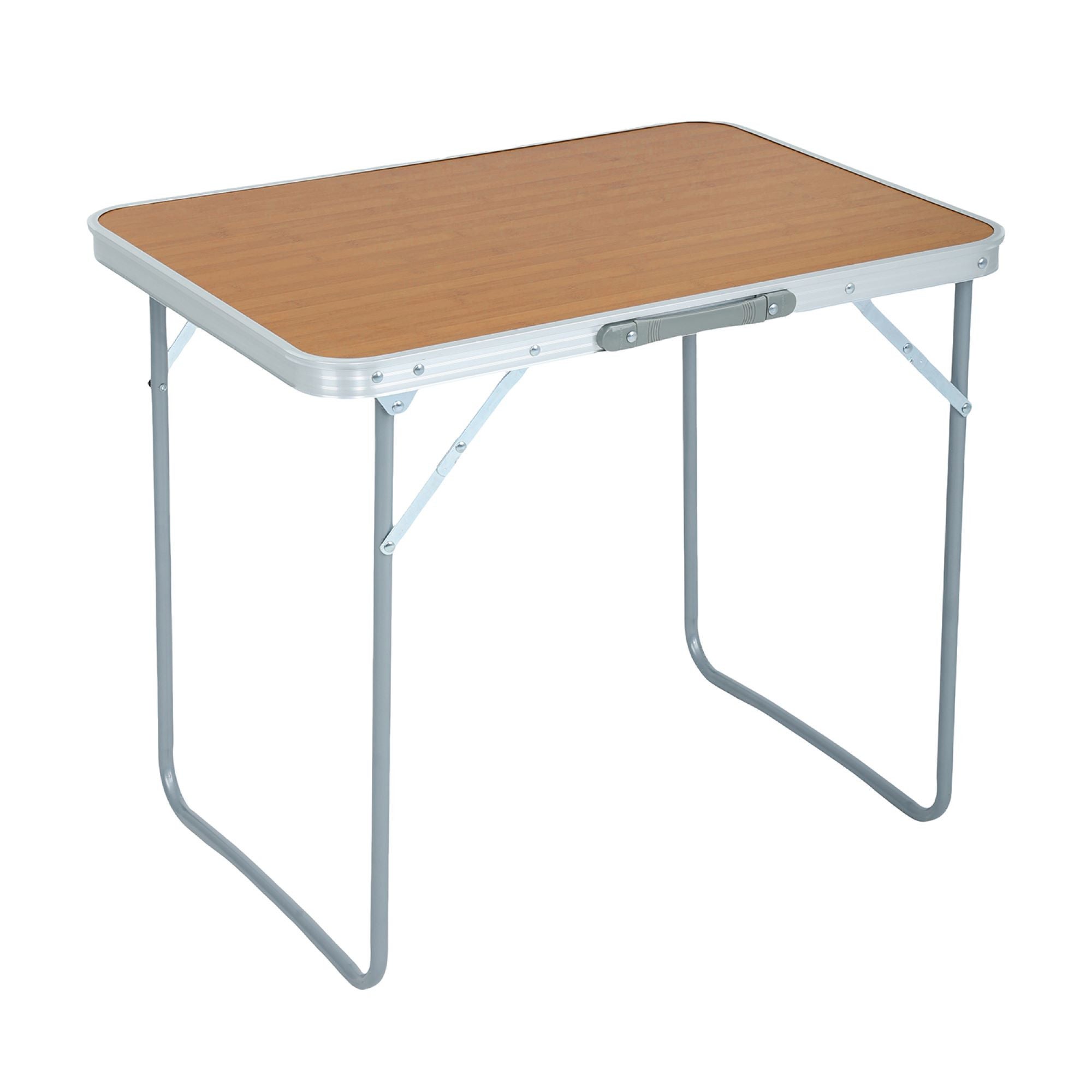 Składany stolik kempingowy ARES z aluminium o wyglądzie drewna wymiary 70x60x50 cm