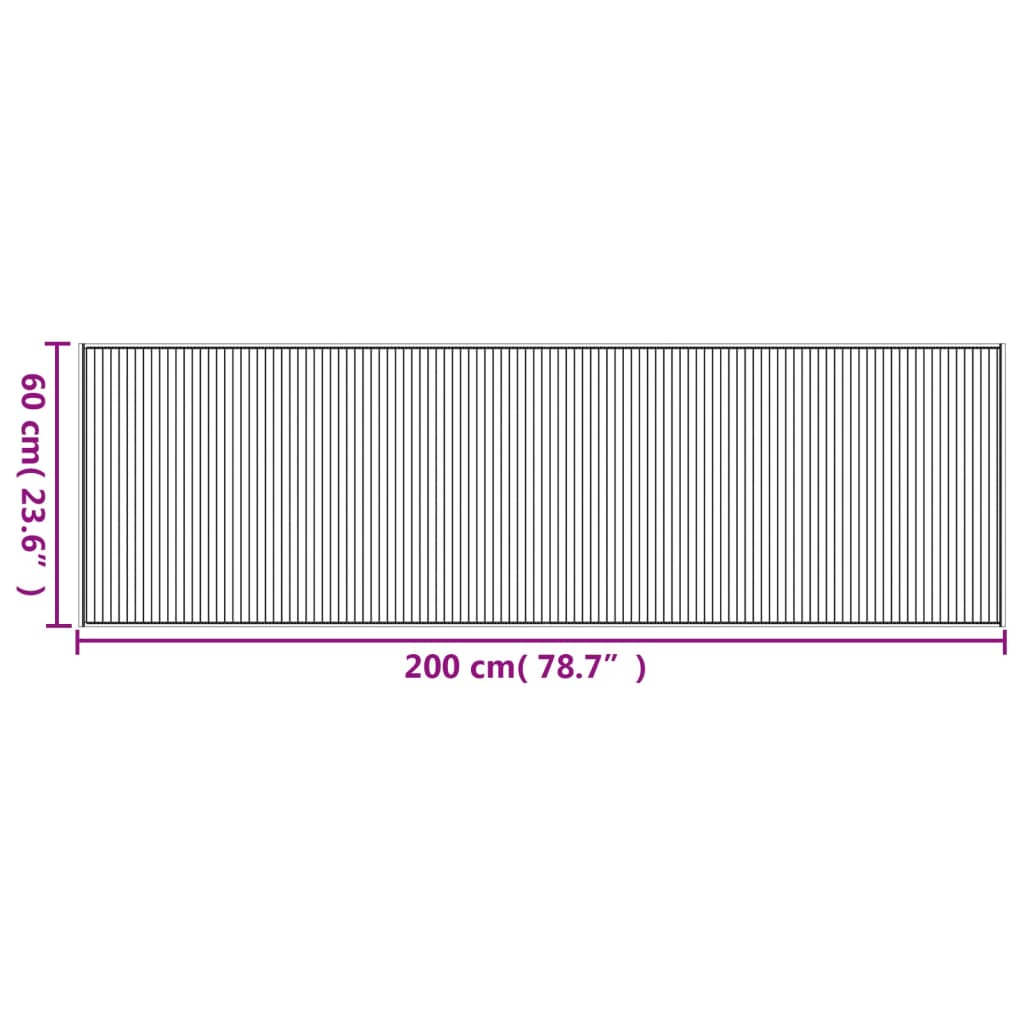 Tapis rectangulaire marron 60x200 bambou - 8
