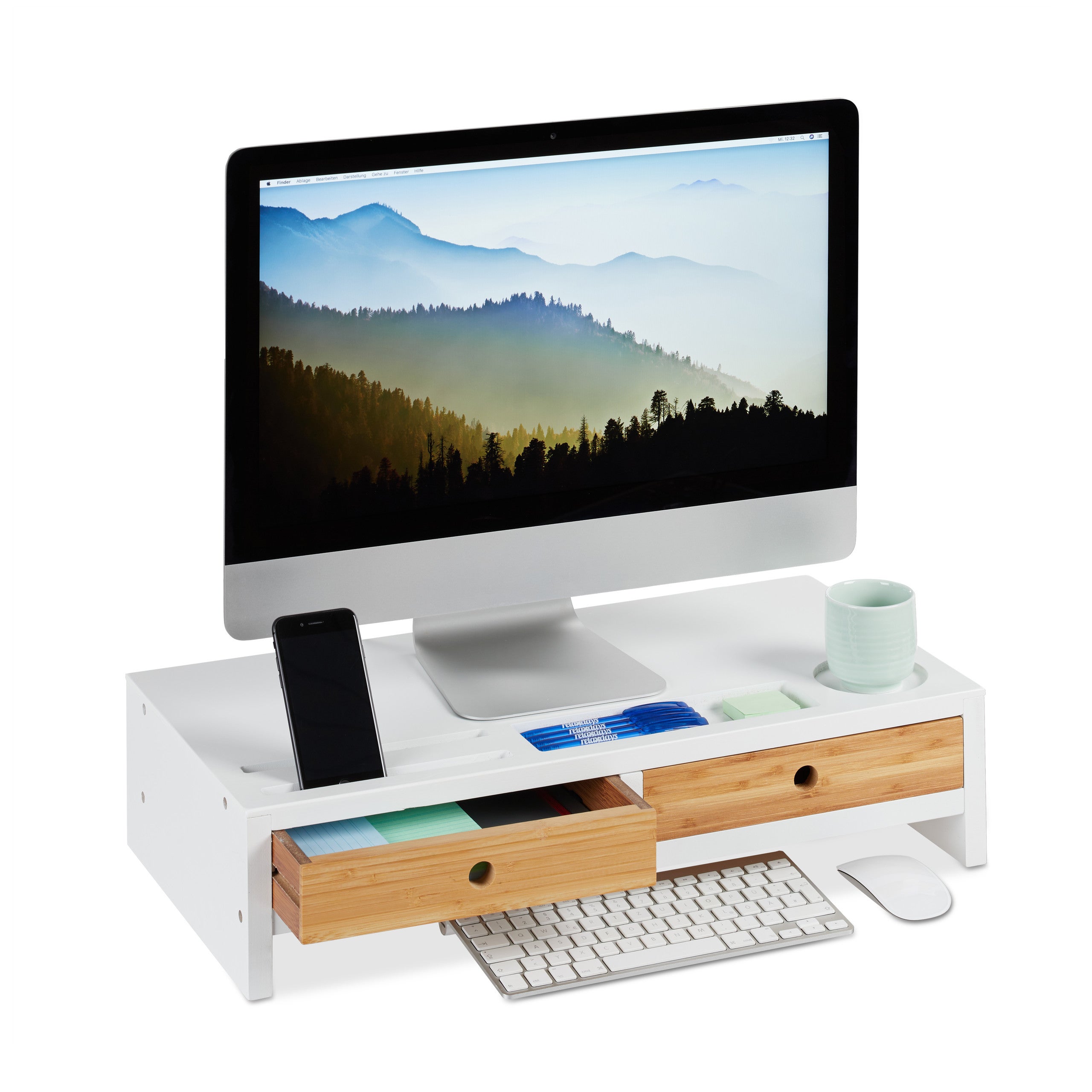 Support Moniteur En Bois Kalibri – Réhausseur écran PC, TV, Tablette