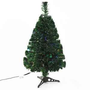 Albero Di Natale Luminoso In Fibra Ottica – 45 Cm, Luci Multicolori, Artificiale, Con Vaso, A Batteria - 2