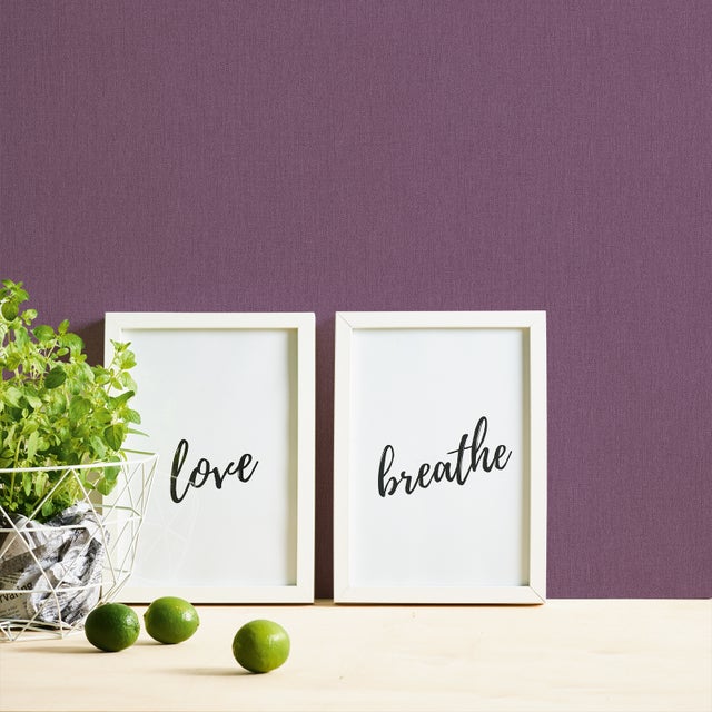 Papier peint scandinave uni violet pour bureau Tapisserie moderne mauve idéale salle de bain Papier peint unicolore intissé