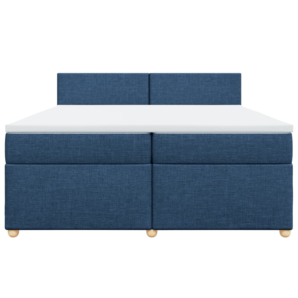Maison Exclusive - Sommier à lattes de lit avec matelas Bleu 200x200 cm Tissu - 4