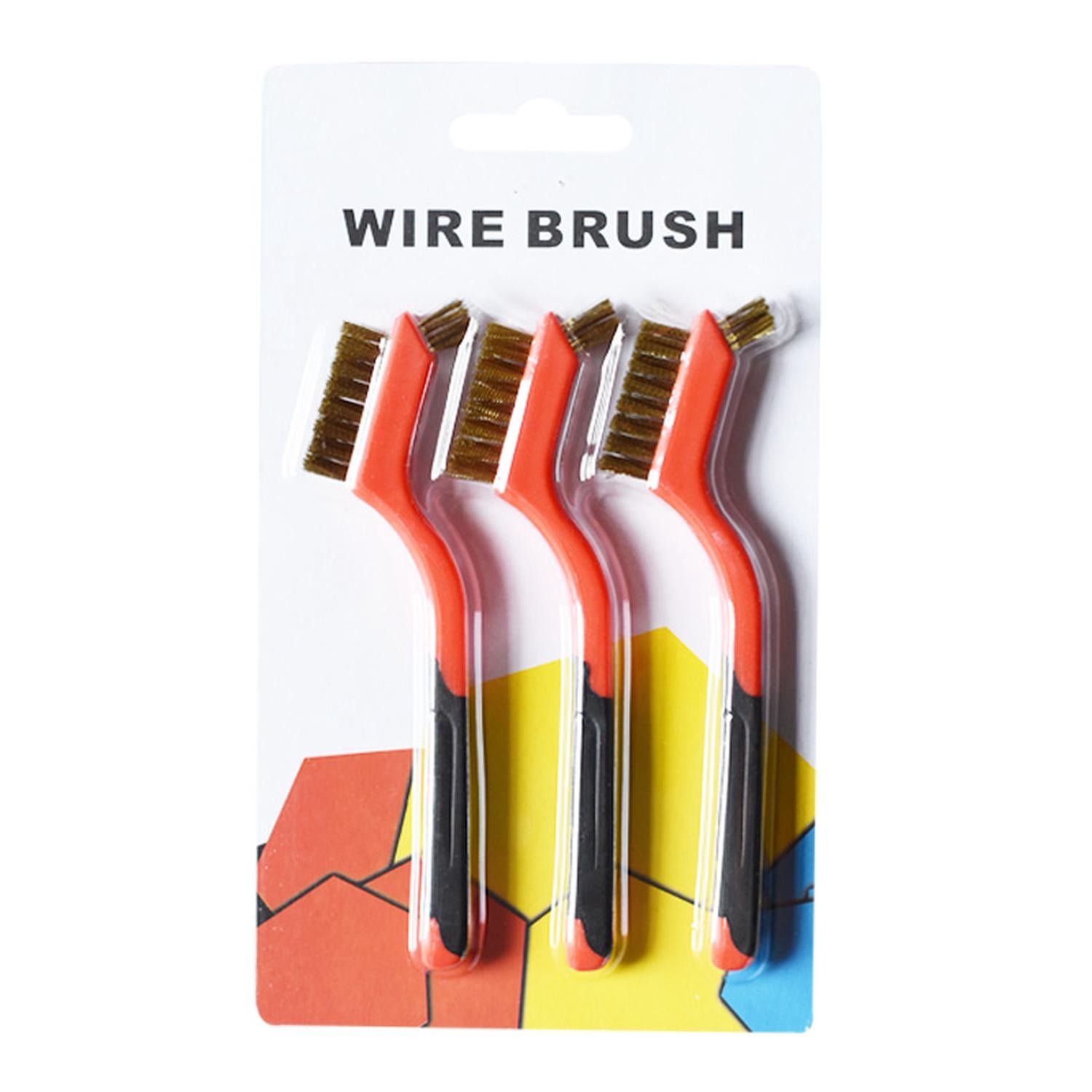 Lot de 3 mini-brosses en laiton avec une poignée ergonomique
