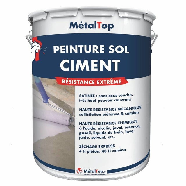 Peinture Sol Ciment - Gris clair - RAL 7035 - 5 L - Métaltop