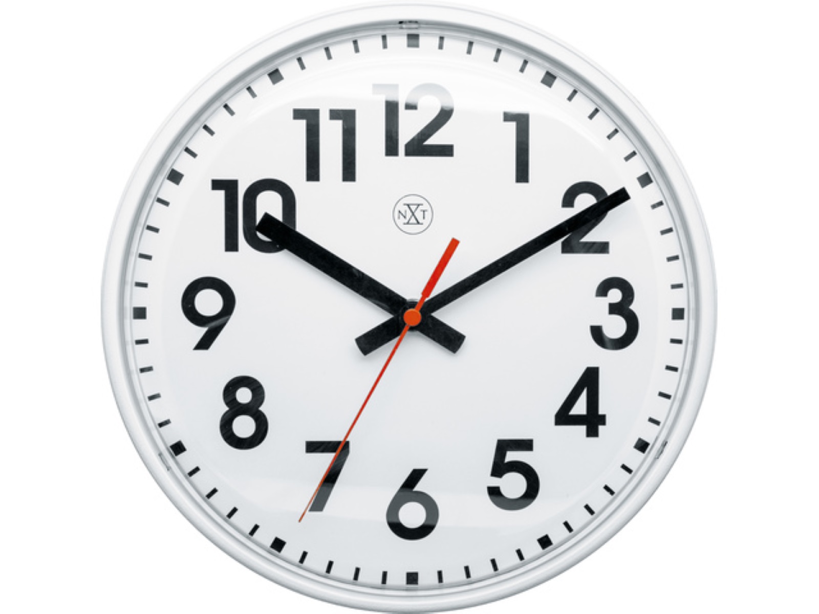 Nextime reloj de pared peter con armazón de plástico blanco - 26 cm de diámetro