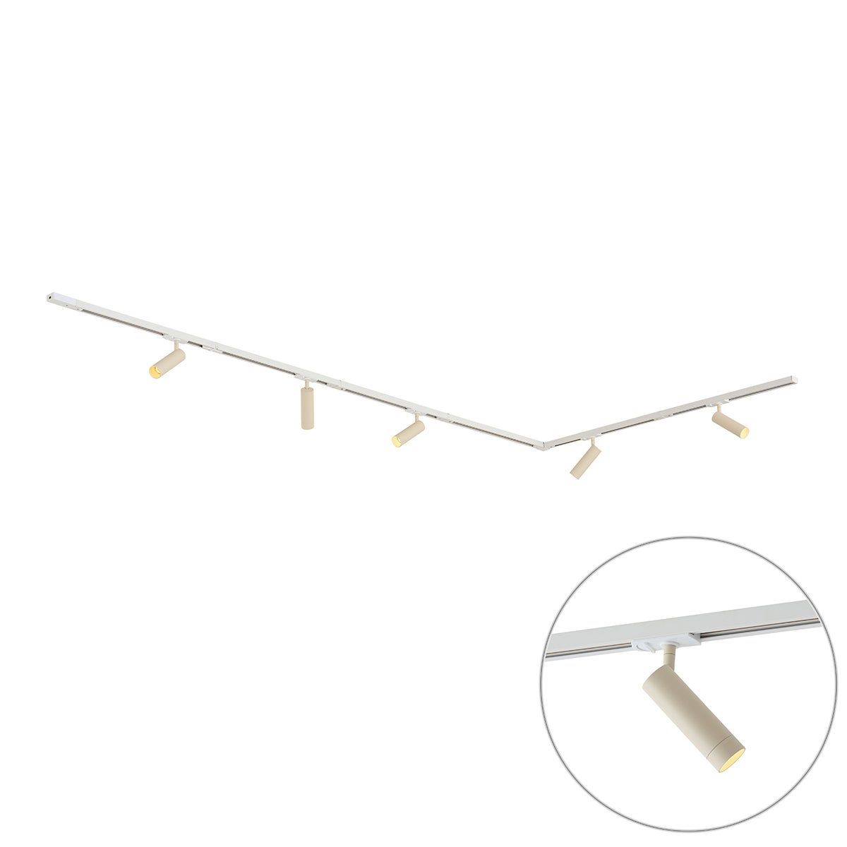 Qazqa moderno kit de iluminación de carril - iconic jeana luxe - blanco max. 10w, compatible con bombillas led, gu10 de 5