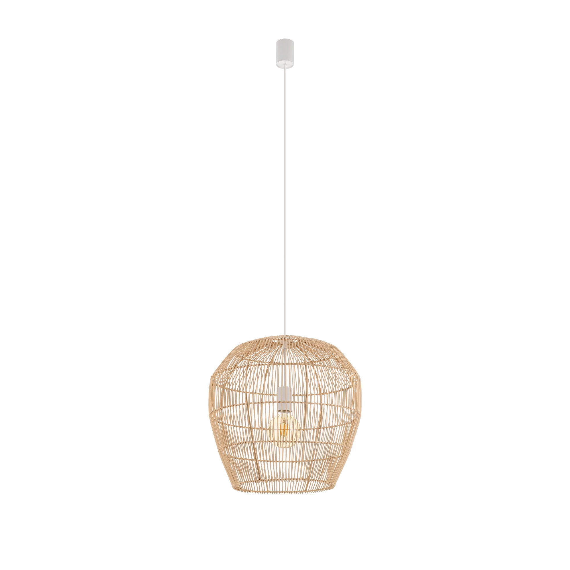 Lampa wisząca Haiti S naturalne drewno-biała 1xE27x25W wym: 160 x 43 x 43 cm bambus Nowodvorski Lighting