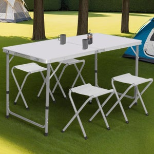 Table De Camping Pliante, Table à Manger Portable Avec Poignée Pour Extérieur (gris) - Table de