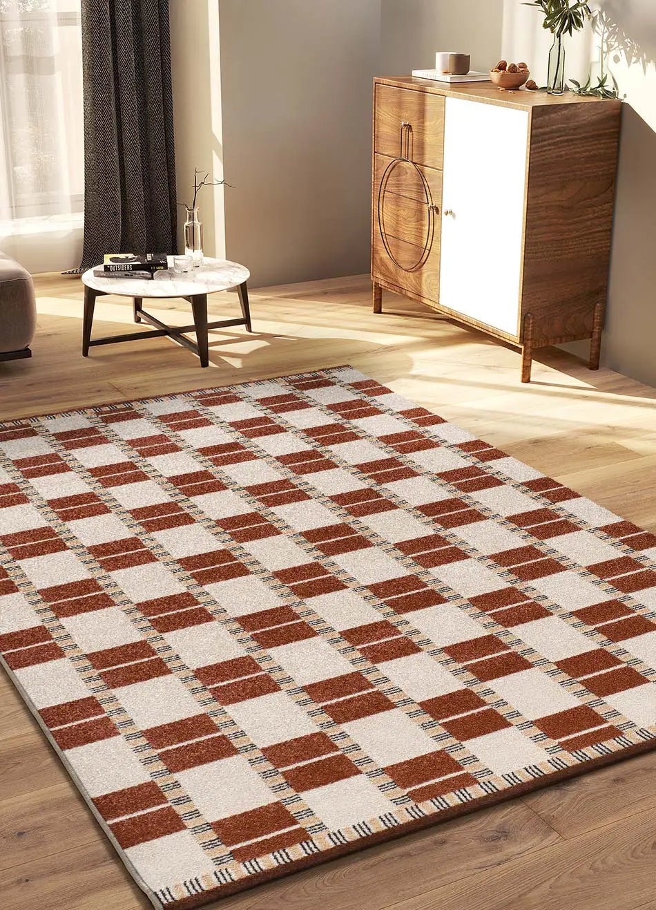 Dywan wewnętrzny prostokątny, miedziany / beżowy, 160 x 230 cm, ASTRA geometryczny - ATTICGO