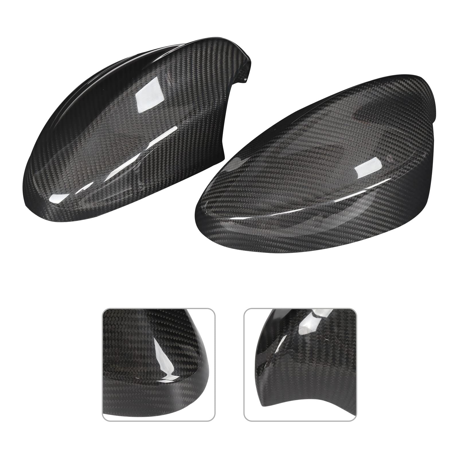 pezzi Copri specchietto retrovisore AddOn Tappo di ricambio in fibra di carbonio per Serie 3 E90 PreLCI 2005-2008 - 5
