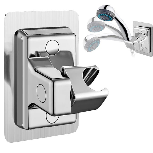 Staffa Supporto Doccia Regolabile 360º, senza Trapano, Soffione Staffa Supporto Doccia Regolabile 360º, senza Trapano, Soffione