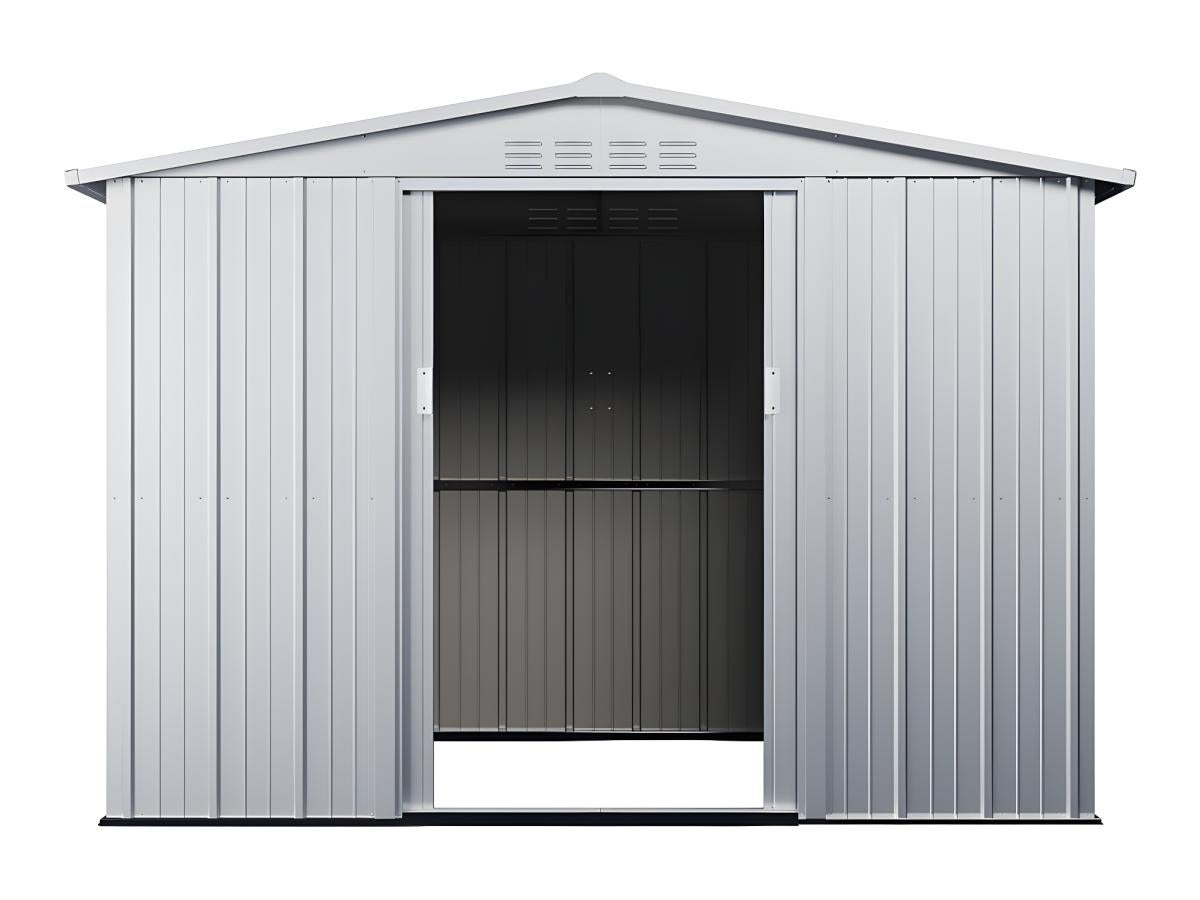 Abri de jardin métal en acier galvanisé gris 4,91 m² LINUS - 8