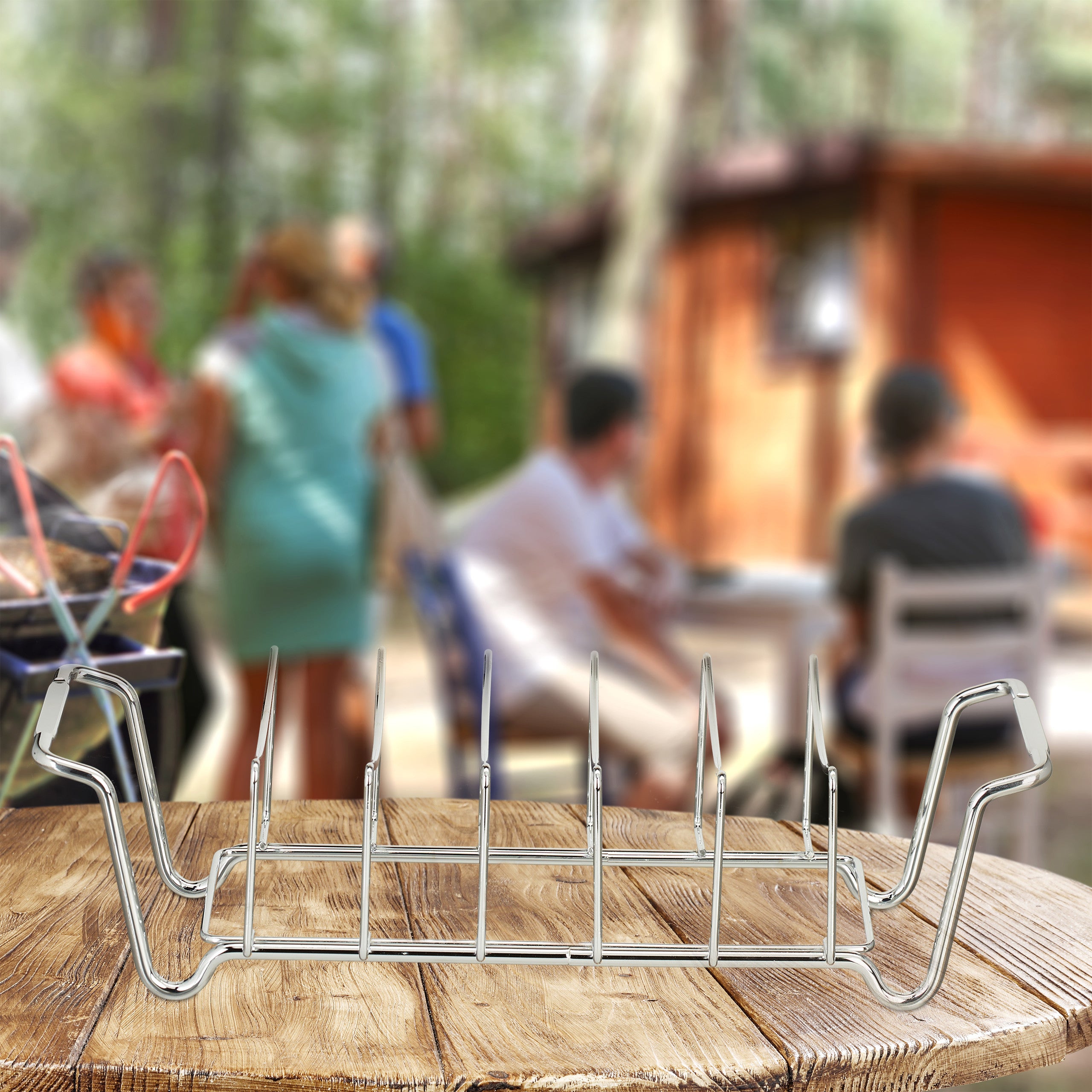 Supporto Per Costine In Acciaio Inossidabile - Capacità 5 Costine, Per Griglia E Barbecue