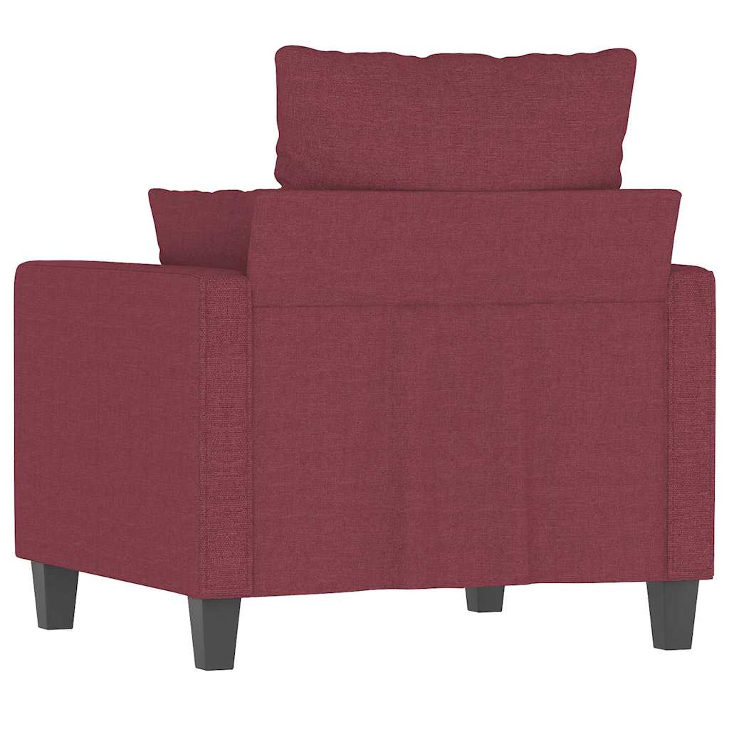 Fauteuil rouge bordeaux 60 cm tissu - 6