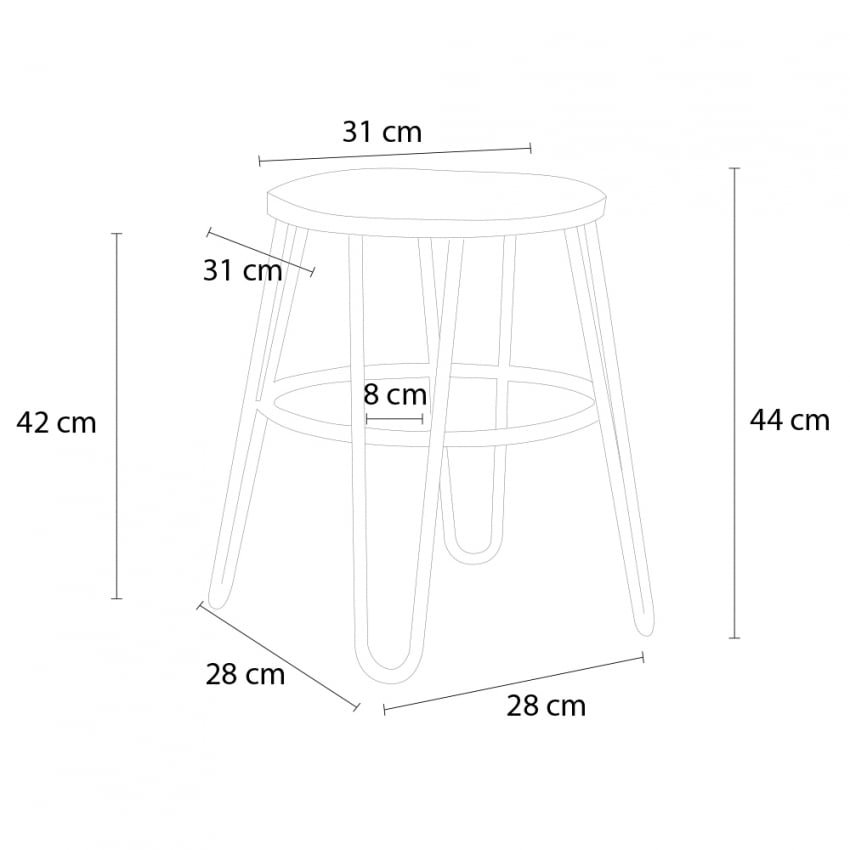 Tabouret de bars et restaurants au design industriel en métal Carbon One - 4
