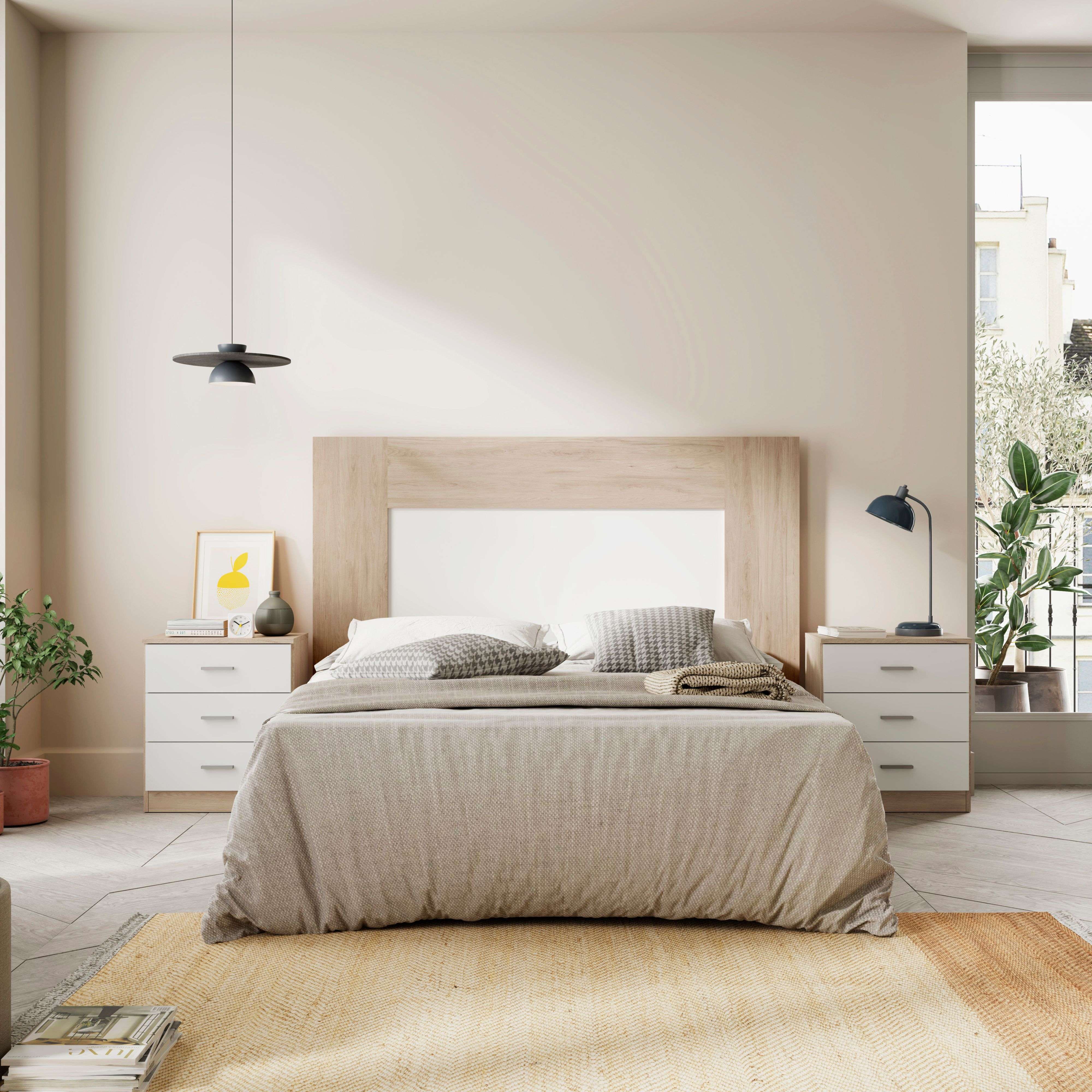 Mesita de noche tres cajones Couple Sahara - Blanco Mate - 8