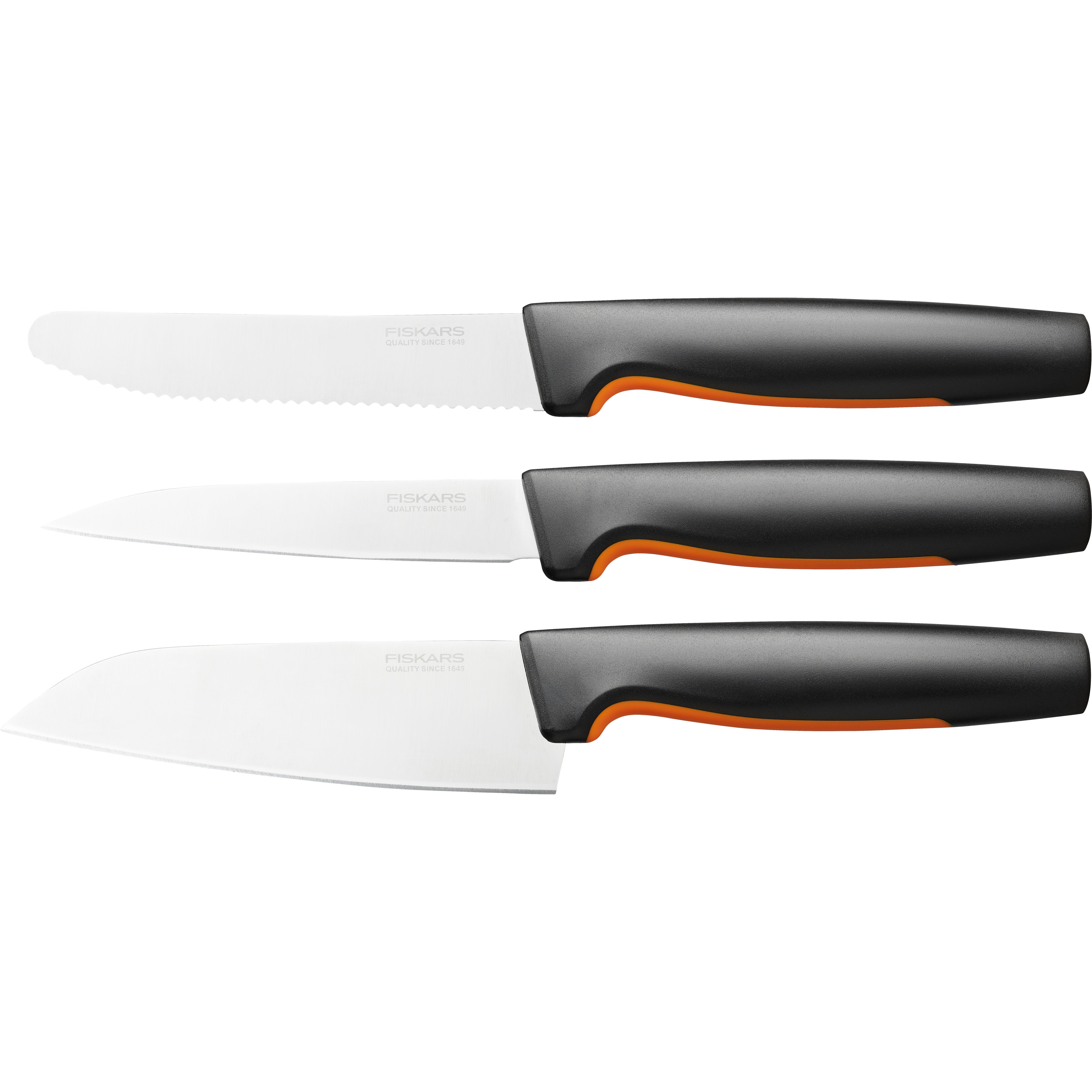 Set Di 5 Coltelli Fiskars Con Ceppo - Inclusi Santoku, Pane E Pomodoro, Design Funzionale - Foto 5