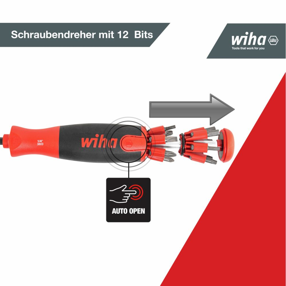 Tournevis avec porte-embout SB 3803 02-021 1/4 po Wiha - 7