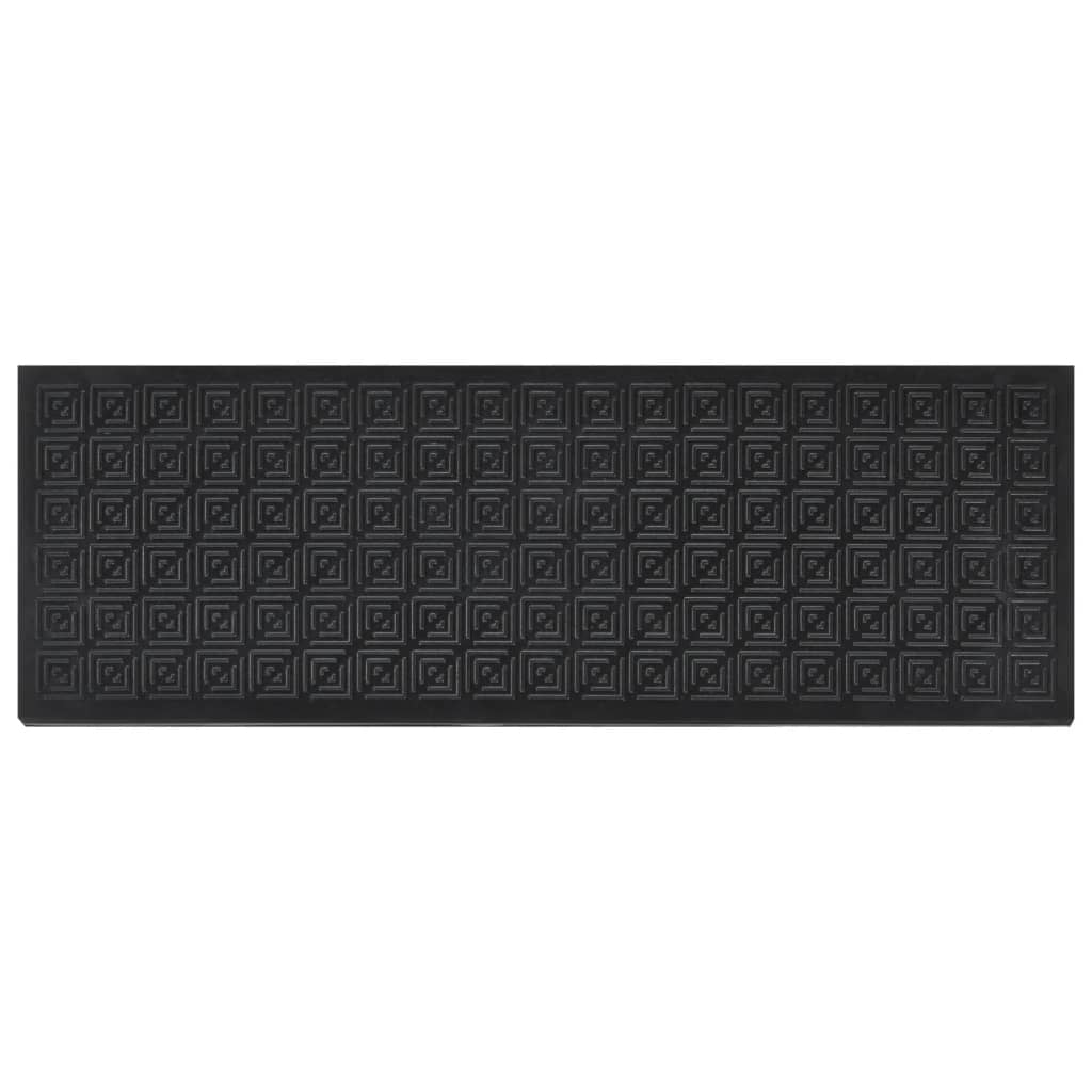 Lot De 5 Tapis D'escalier En Caoutchouc Noir - 75x25 Cm - Aspect Fonte - Intérieur/Extérieur