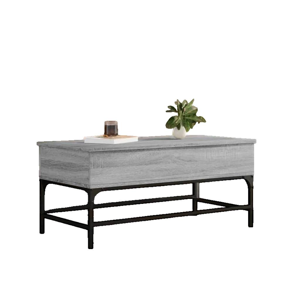 Stolik Kawowy VidaXL Sonoma Szary 100x50x45 cm Drewno Inżynieryjne i Metal