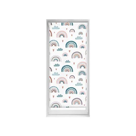 Estor estampado easyfix sin taladrar - estor translúcido tamaño 65x150 - estor sin herramientas color arcoiris azul | blindecor