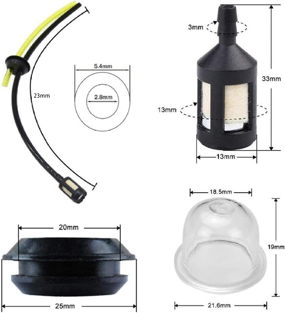 5 Pièces Durite Essence Debroussailleuse Pieces Detachees Filtre Essence pour Tondeuse Taille Haie Taille Bordure - 2