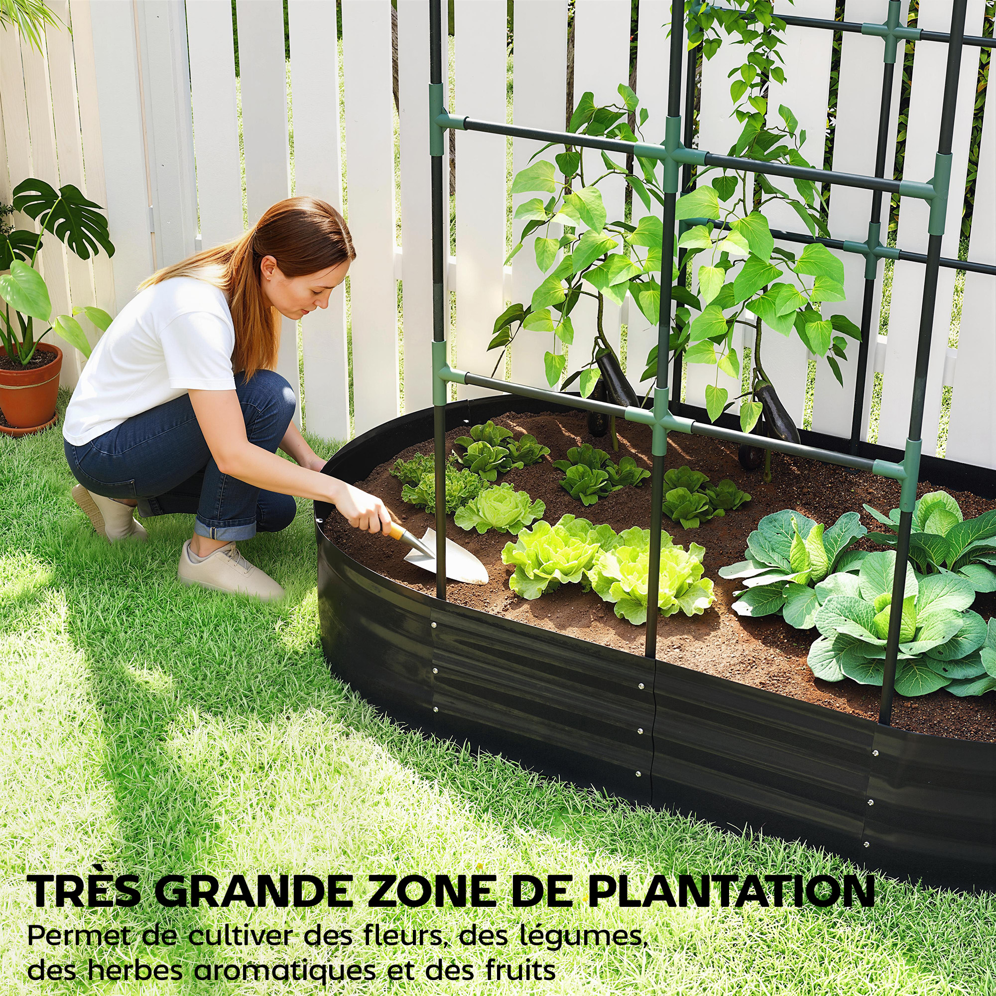 Jardinière avec treillis métal Outsunny - 4