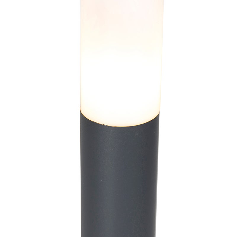 Qazqa nowoczesny lampa słupkowa do ogród - Rox - ciemnoszary, max. 20w, kompatybilny z żarówką LED, e27, 80cm, IP44 - 4