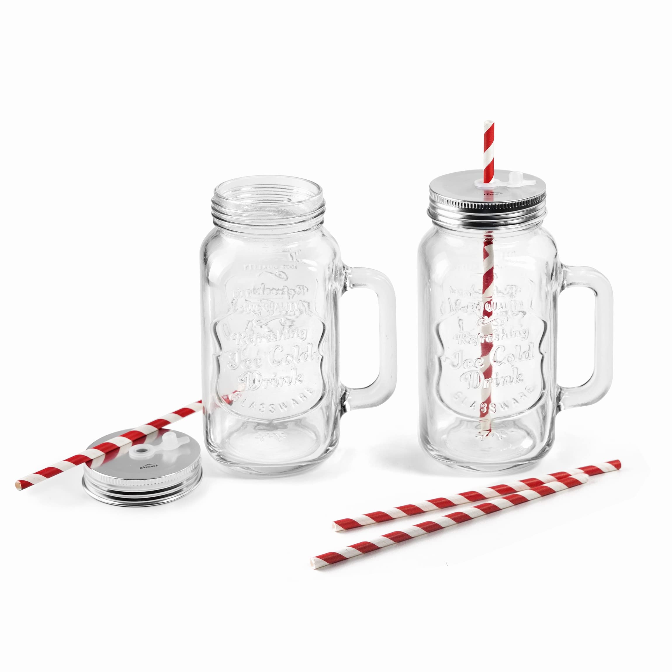 Lot De 2 Pichets En Verre 1 Litre – Avec Couvercle Et Poignée, Pour Réfrigérateur Ou Table, Lavables Au Lave-vaisselle - 8