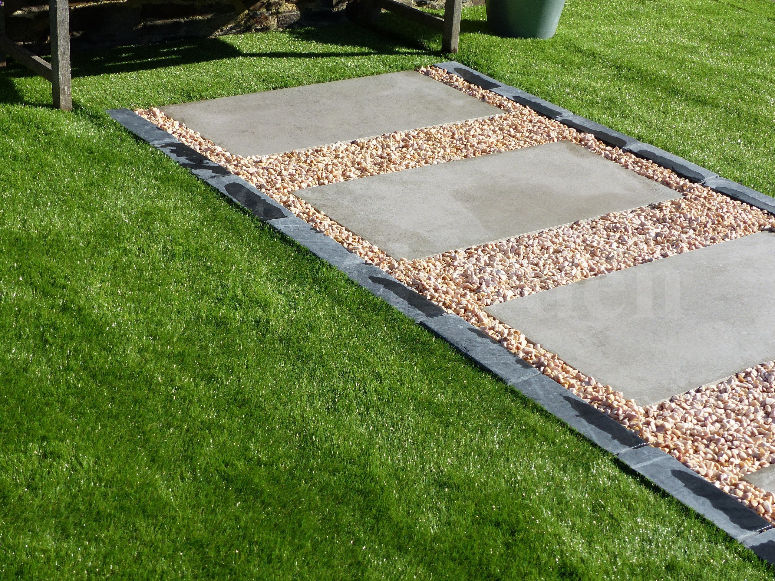 Pas Japonais Couleur Beton Gris - Pack de 10 dalles - 5