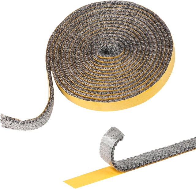 Joint Insert Cheminée, Joints Tressé Auto-adhésive pour Poêle, Joints D'étanchéité Résistante à la Chaleur (3mm x 15mm x 2.5m)