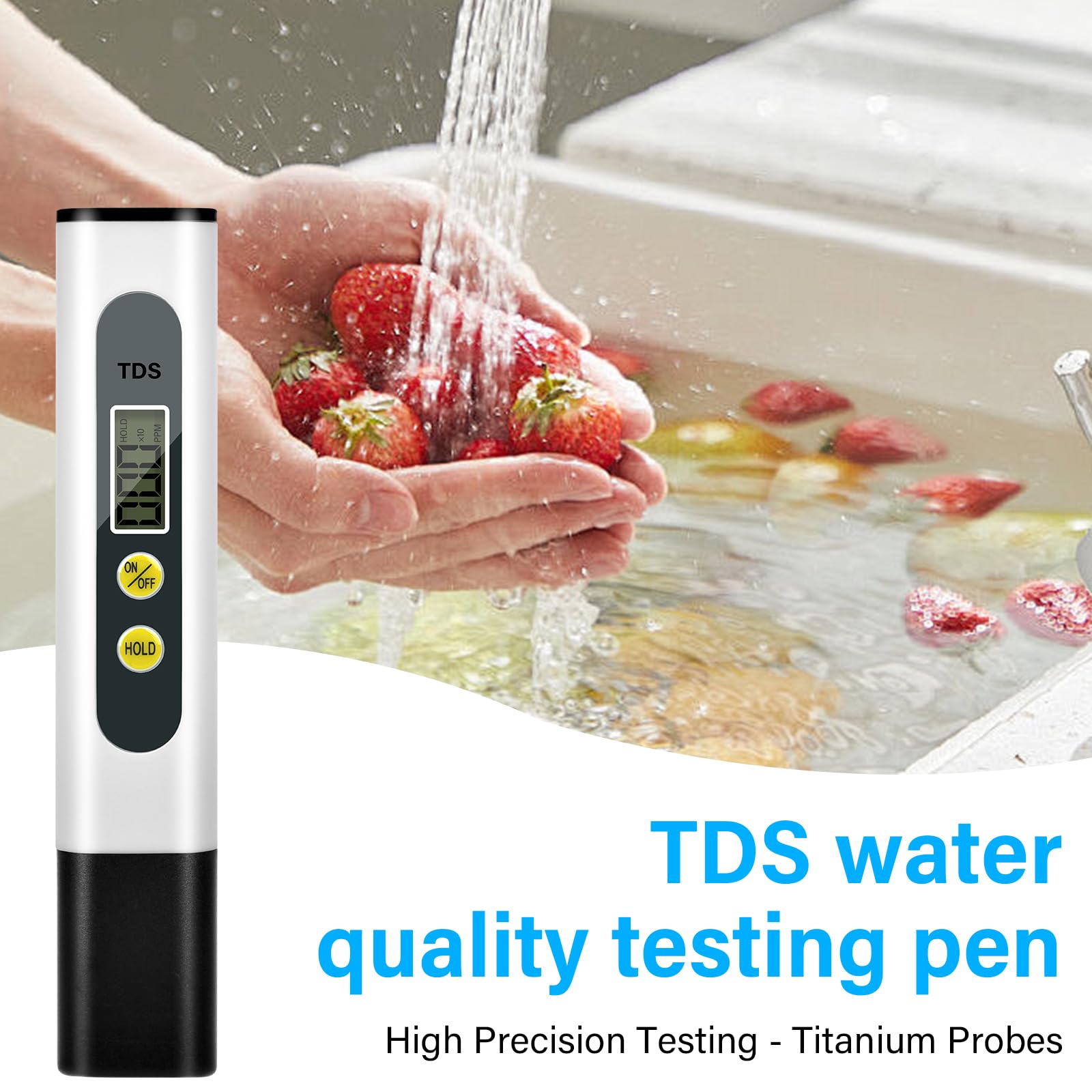 Tester TDS&EC 3 in 1, Test Dureté de l'eau, Test eau aquarium, Test eau potable 0-9990 PPM pour Les Aquariums, Piscines, Étangs et Eau Potabl - 2