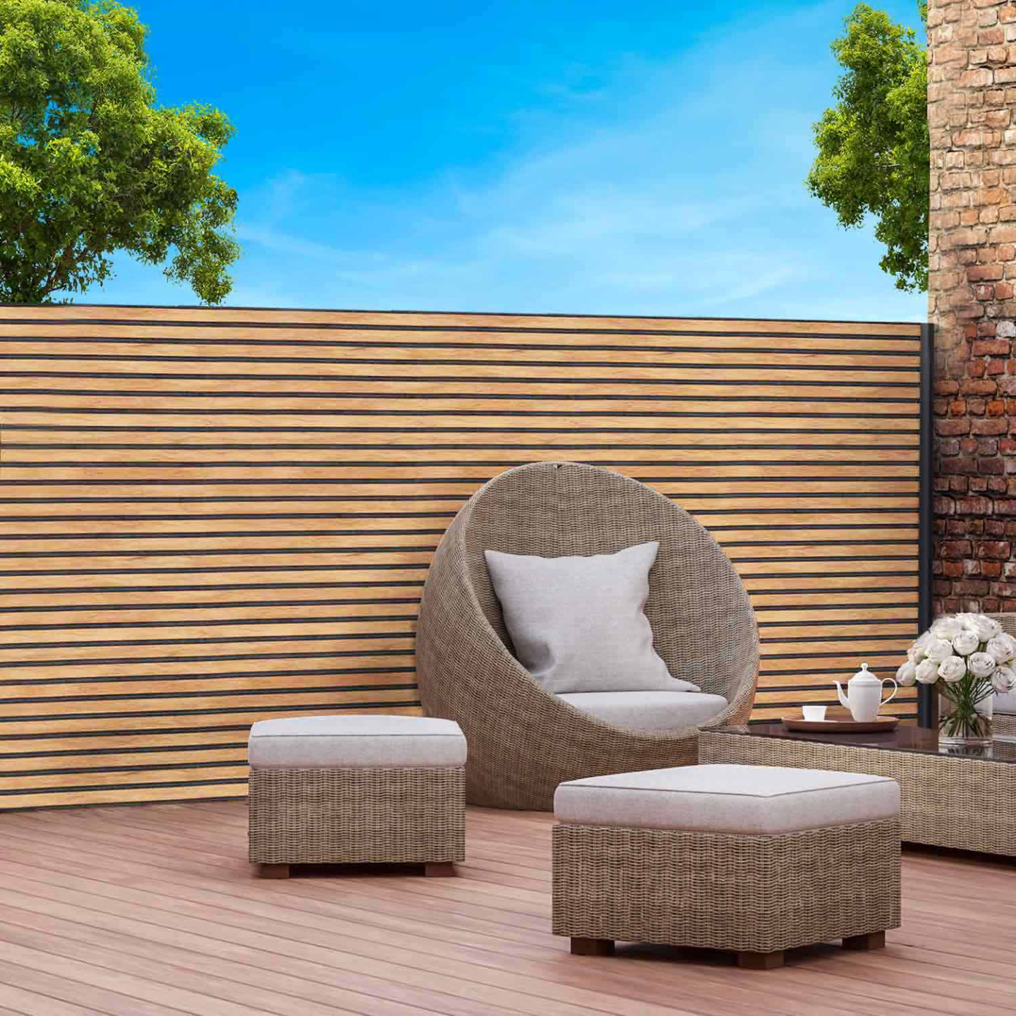 Brise vue occultant 1,5 x 10 M effet claustra en bois 160 gr/m² - 3