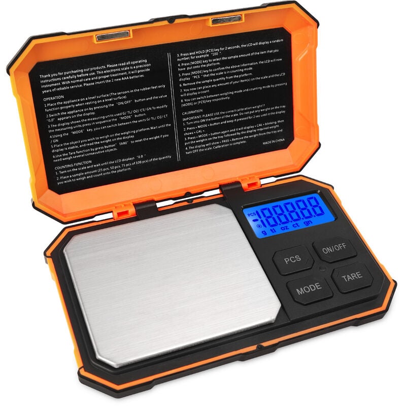 Waga precyzyjna, 200g/0,01g, 50g ciężarek kalibracyjny, waga precyzyjna 0,01g, waga kieszonkowa z wyświetlaczem LCD (bateria w zestawie)